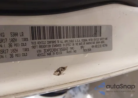 2019 Dodge Journey Se Value Package z USA, uszkodzony, nr VIN 3C4PDCABXKT856643